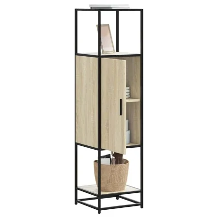 Aparador alto madera de ingeniería y metal 35,5x35x139 cm de , Aparadores - Ref: Foro24-849035, Precio: 83,96 €, Descuento: %