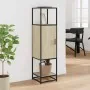 Aparador alto madera de ingeniería y metal 35,5x35x139 cm de , Aparadores - Ref: Foro24-849035, Precio: 83,96 €, Descuento: %