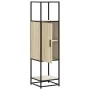 Aparador alto madera de ingeniería y metal 35,5x35x139 cm de , Aparadores - Ref: Foro24-849035, Precio: 83,96 €, Descuento: %