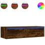 Mueble de TV con luces LED roble ahumado 100X35,5x25 cm de , Muebles TV - Ref: Foro24-860242, Precio: 81,59 €, Descuento: %