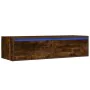 Mueble de TV con luces LED roble ahumado 100X35,5x25 cm de , Muebles TV - Ref: Foro24-860242, Precio: 81,59 €, Descuento: %