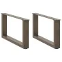 Patas de mesa centro forma U 2uds acero natural 60x(30-31) cm de , Patas para mesas - Ref: Foro24-4013143, Precio: 55,49 €, D...