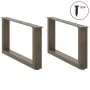 Patas de mesa centro forma U 2uds acero natural 60x(30-31) cm de , Patas para mesas - Ref: Foro24-4013143, Precio: 55,49 €, D...