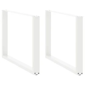 Patas para mesa comedor forma U 2uds acero blanco 100x(72-73)cm de , Patas para mesas - Ref: Foro24-4013197, Precio: 104,14 €...