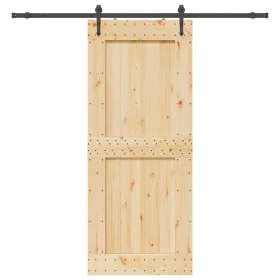 Puerta corredera con herrajes madera maciza de pino 95x210 cm de , Puertas - Ref: Foro24-3332746, Precio: 210,18 €, Descuento: %