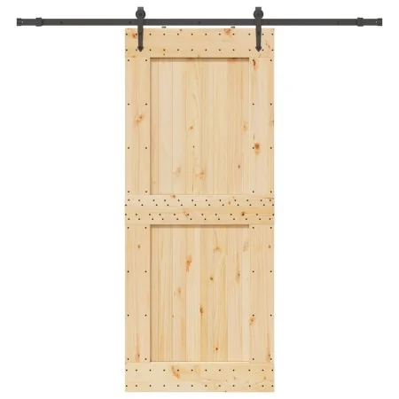 Puerta corredera con herrajes madera maciza de pino 95x210 cm de , Puertas - Ref: Foro24-3332746, Precio: 210,18 €, Descuento: %