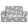 Sofá infantil de 2 plazas gris claro con estrellas felpa suave de , Mobiliario para bebés y niños pequeños - Ref: Foro24-4104...