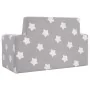 Sofá infantil de 2 plazas gris claro con estrellas felpa suave de , Mobiliario para bebés y niños pequeños - Ref: Foro24-4104...