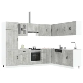 Mueble cocina Lucca gris hormigón 14 pzas madera contrachapada de , Armarios de cocina - Ref: Foro24-3314985, Precio: 993,51 ...
