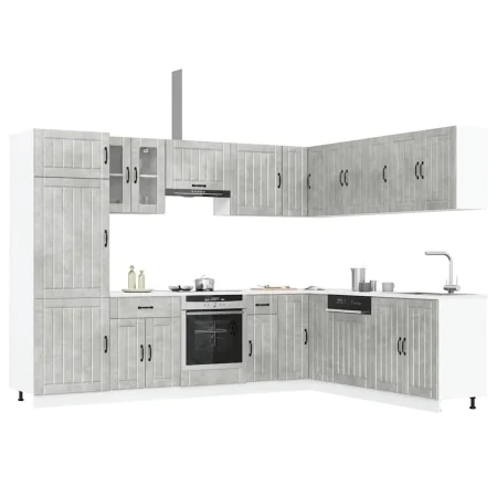 Mueble cocina Lucca gris hormigón 14 pzas madera contrachapada de , Armarios de cocina - Ref: Foro24-3314985, Precio: 993,51 ...