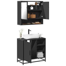 Juego de muebles de baño 2 pzas madera contrachapada negro de , Muebles de baño - Ref: Foro24-3300935, Precio: 153,90 €, Desc...
