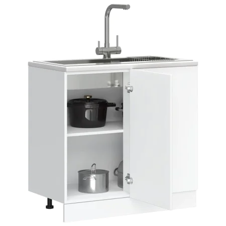 Mueble bajo de cocina Porto madera contrachapada blanca de , Armarios de cocina - Ref: Foro24-854298, Precio: 80,08 €, Descue...