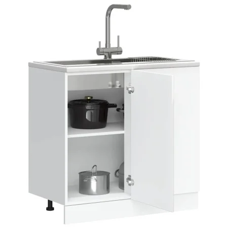 Mueble bajo de cocina Porto alto brillo blanco de , Armarios de cocina - Ref: Foro24-854300, Precio: 89,99 €, Descuento: %