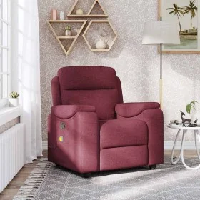 Sillón de masaje reclinable de tela color vino tinto de , Sillones - Ref: Foro24-4015693, Precio: 201,69 €, Descuento: %