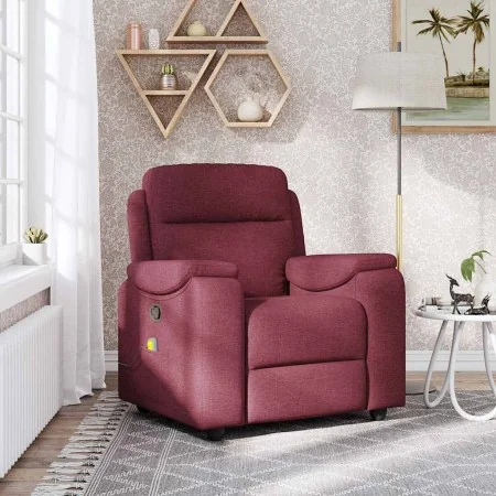 Sillón de masaje reclinable de tela color vino tinto de , Sillones - Ref: Foro24-4015693, Precio: 201,69 €, Descuento: %