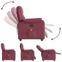 Sillón de masaje reclinable de tela color vino tinto de , Sillones - Ref: Foro24-4015693, Precio: 201,69 €, Descuento: %