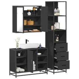 Juego de muebles de baño 3 pzas madera contrachapada negro de , Muebles de baño - Ref: Foro24-3301150, Precio: 276,03 €, Desc...