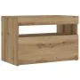 Mesilla de noche con luces LED roble artesanal 60x35x40 cm by , Nightstands - Ref: Foro24-3329176, Price: 50,44 €, Discount: %