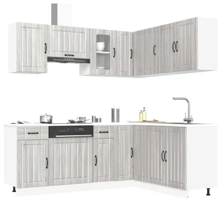Mueble cocina Kalmar sonoma gris 11 pzas madera contrachapada de , Armarios de cocina - Ref: Foro24-3314947, Precio: 693,51 €...