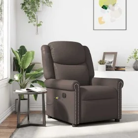 Sillón reclinable de cuero sintético marrón brillante de , Sillones - Ref: Foro24-4015679, Precio: 237,49 €, Descuento: %