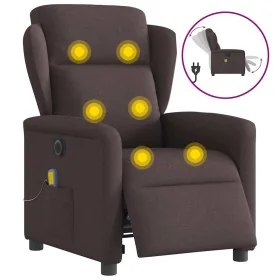 Sillón reclinable de masaje eléctrico tela marrón oscuro de , Sillones - Ref: Foro24-3303129, Precio: 254,66 €, Descuento: %