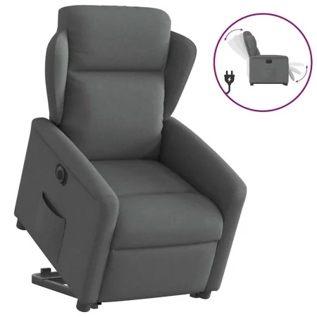 Sillón eléctrico reclinable elevable de tela gris oscuro de , Sillones - Ref: Foro24-3303155, Precio: 323,68 €, Descuento: %