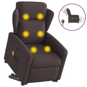 Sillón masaje eléctrico reclinable elevable tela marrón oscuro de , Sillones - Ref: Foro24-3303169, Precio: 337,83 €, Descuen...