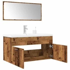 Juego de muebles de baño 3 piezas madera ingeniería envejecida de , Muebles de baño - Ref: Foro24-3328587, Precio: 251,92 €, ...