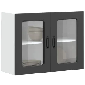 Armario pared cocina puerta de cristal Kalmar negra de , Armarios de cocina - Ref: Foro24-853608, Precio: 95,51 €, Descuento: %