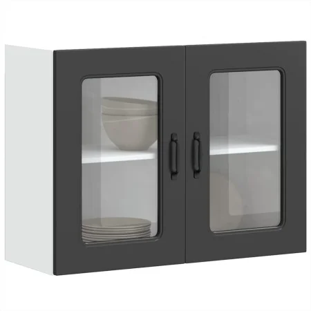 Armario pared cocina puerta de cristal Kalmar negra de , Armarios de cocina - Ref: Foro24-853608, Precio: 95,51 €, Descuento: %