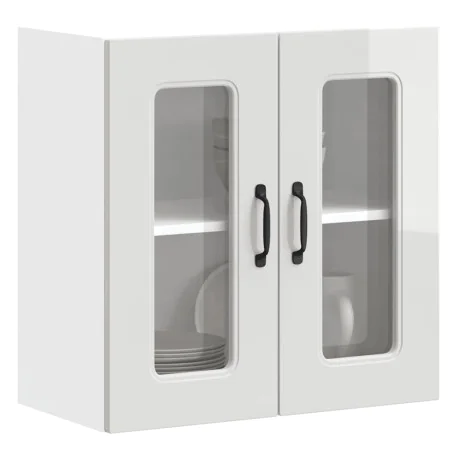 Armario pared cocina puerta cristal Kalmar blanca alto brillo de , Armarios de cocina - Ref: Foro24-853669, Precio: 77,77 €, ...