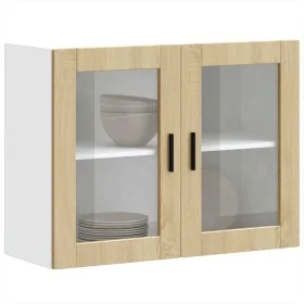 Armario de pared para cocina puerta cristal Porto roble sonoma de , Armarios de cocina - Ref: Foro24-854090, Precio: 89,16 €,...