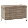 Caja almacenaje jardín ruedas ratán sintético gris 110x55x73cm de , Cajas de almacenaje para exteriores - Ref: Foro24-4103828...