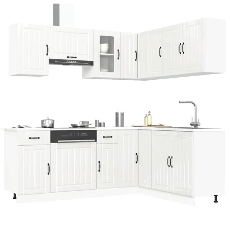 Mueble cocina Lucca blanco brillo 11 pzas madera contrachapada de , Armarios de cocina - Ref: Foro24-3314953, Precio: 754,73 ...