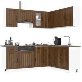 Mueble cocina Lucca roble marrón 11 pzas madera contrachapada de , Armarios de cocina - Ref: Foro24-3314958, Precio: 681,29 €...