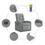 Sillón reclinable de masaje de tela gris claro de , Sillones - Ref: Foro24-4015626, Precio: 210,43 €, Descuento: %