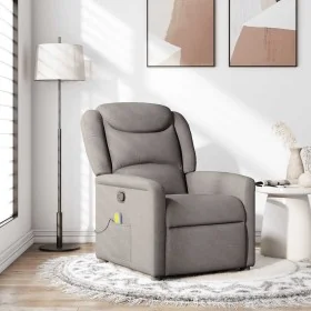 Sillón de masaje reclinable de tela gris taupé de , Sillones - Ref: Foro24-4015613, Precio: 207,66 €, Descuento: %
