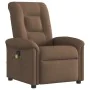 Sillón reclinable con masaje de tela marrón de , Sillones - Ref: Foro24-4015630, Precio: 204,72 €, Descuento: %