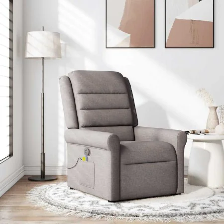 Sillón de masaje reclinable de tela gris taupé de , Sillones - Ref: Foro24-4015653, Precio: 224,81 €, Descuento: %
