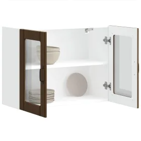 Armario pared cocina puerta de cristal Lucca roble marrón de , Armarios de cocina - Ref: Foro24-853854, Precio: 82,90 €, Desc...