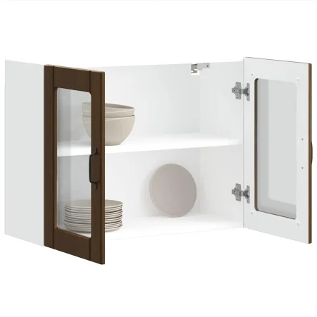 Armario pared cocina puerta de cristal Lucca roble marrón de , Armarios de cocina - Ref: Foro24-853854, Precio: 82,90 €, Desc...