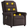 Sillón de masaje reclinable de tela marrón oscuro de , Sillones - Ref: Foro24-4015651, Precio: 212,21 €, Descuento: %