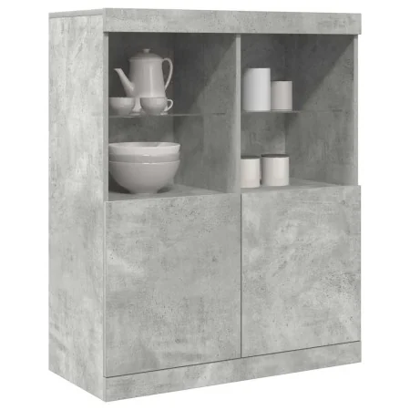 Aparador de madera contrachapada gris hormigón 81x37x100 cm de , Taquillas y armarios de almacenamiento - Ref: Foro24-3318620...