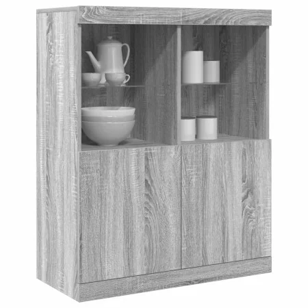 Aparador madera de ingeniería gris sonoma 81x37x100 cm de , Taquillas y armarios de almacenamiento - Ref: Foro24-3318622, Pre...