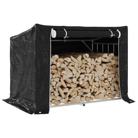 Leñero cubierta lluvia 150,5x100,5x110,5 cm acero galvanizado de , Bolsas y soportes de leña - Ref: Foro24-4104943, Precio: 9...