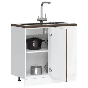 Mueble bajo para fregadero de madera ingeniería roble ahumado de , Armarios de cocina - Ref: Foro24-854293, Precio: 79,06 €, ...