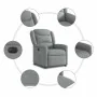 Sillón reclinable eléctrico tela gris claro de , Sillones - Ref: Foro24-3303174, Precio: 246,44 €, Descuento: %