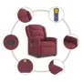 Sillón reclinable de masaje elevable tela rojo tinto de , Sillones - Ref: Foro24-3303207, Precio: 292,72 €, Descuento: %