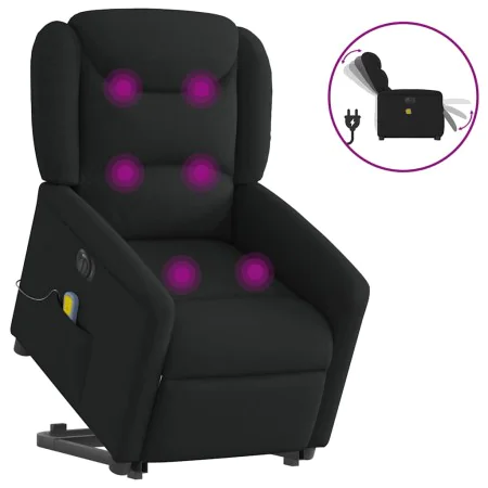 Sillón de masaje eléctrico reclinable elevable tela negro de , Sillones - Ref: Foro24-3303226, Precio: 345,70 €, Descuento: %
