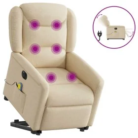 Sillón de masaje eléctrico reclinable elevable tela crema de , Sillones - Ref: Foro24-3303232, Precio: 345,43 €, Descuento: %